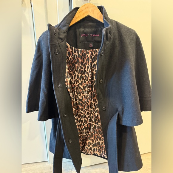 Betsey Johnson Black Cape Coat - Picture 7 of 9